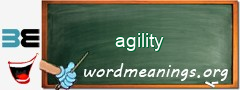 WordMeaning blackboard for agility